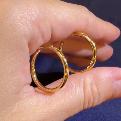 TACHIBANA｜18K 黃金經典圈圈耳環｜Double Hoop Gold Earrings