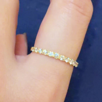 TACHIBANA｜18K 黃金 0.30ct 半圈排鑽戒指｜Half Eternity Diamond Ring