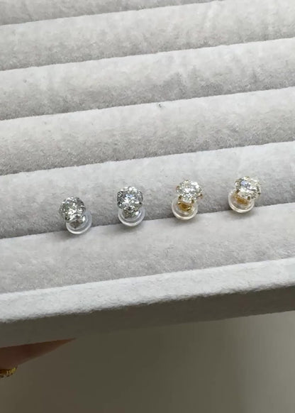 TACHIBANA｜1.0ct 天然鑽石耳釘｜PT900／18K金｜Classic Diamond Stud Earrings