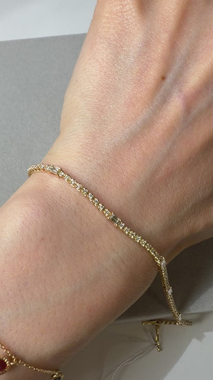 TACHIBANA｜1.0ct Diamond Line Bracelet｜18K 金鑽石直線手鍊