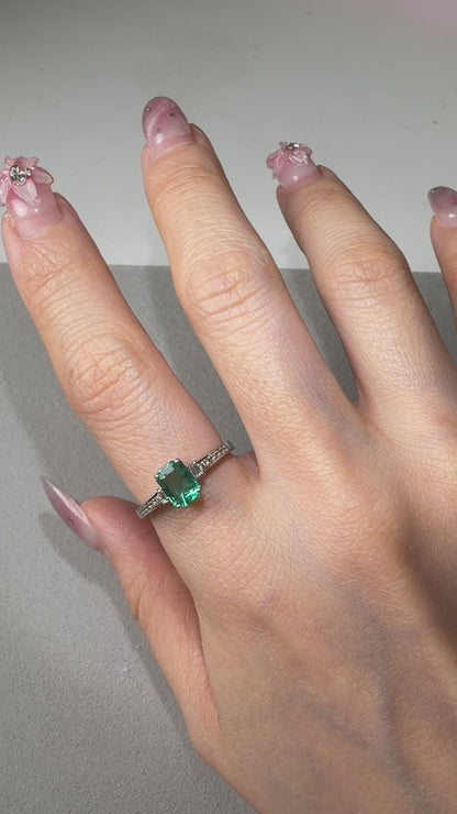 TACHIBANA｜Pt 祖母綠鑽石戒指｜1.08ct Emerald Diamond Ring
