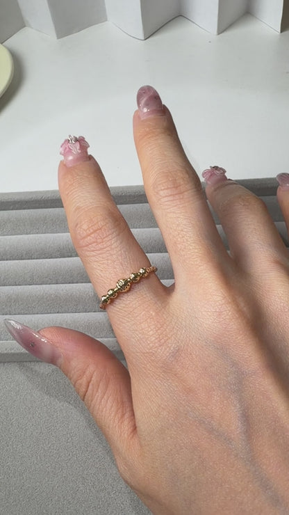 TACHIBANA｜K18 金 切面珠珠戒｜Faceted Beaded Gold Ring