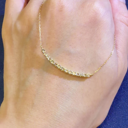 TACHIBANA｜18K 黃金 0.50ct 弧形天然鑽石項鍊｜Arc Diamond Necklace