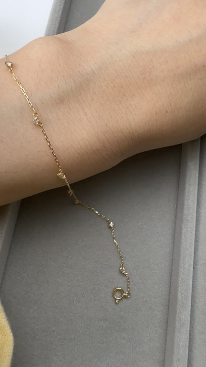 TACHIBANA｜18K 星光鑽石 Scatter 手鍊｜K18 Diamond Scatter Bracelet｜0.30ct Natural Diamond