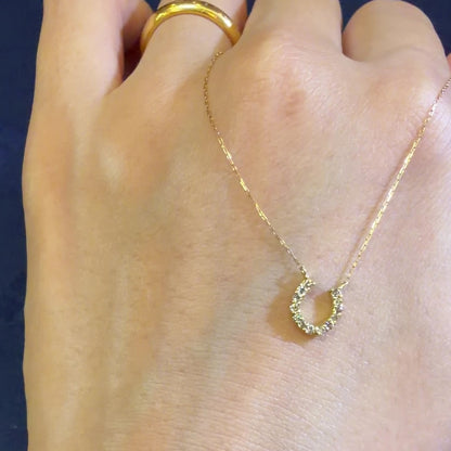 TACHIBANA｜18K 黃金 0.10ct 幸運馬蹄天然鑽石項鍊｜Horseshoe Diamond Necklace