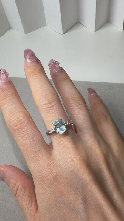 TACHIBANA｜Pt 帕拉伊巴碧璽鑽石戒指｜1.931ct Paraiba Tourmaline Diamond Ring