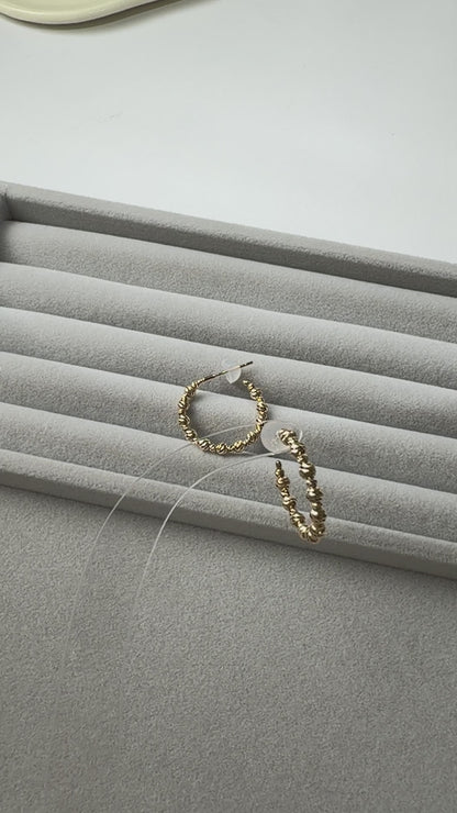 TACHIBANA｜18K切面珠飾耳環｜18K Diamond-Cut Beaded Earrings