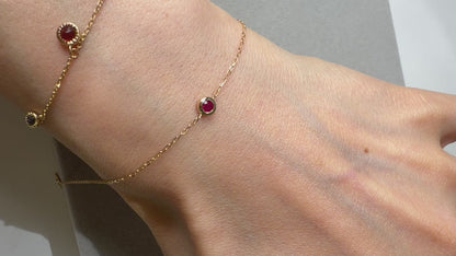 TACHIBANA｜Ruby Station Bracelet｜18K 金紅寶石手鍊