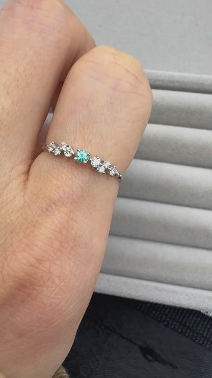 TACHIBANA｜鉑金藍鑽天然鑽石戒指｜Platinum Blue Diamond Ring