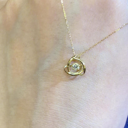 TACHIBANA｜18K 黃金 0.08ct 花環天然鑽石項鍊｜Openwork Wreath Diamond Pendant