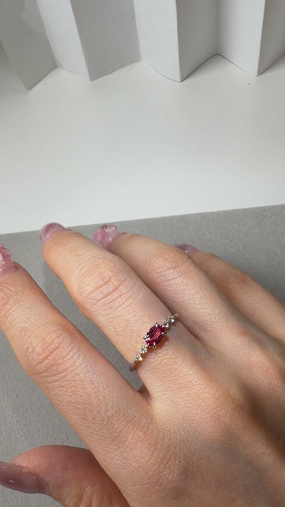 TACHIBANA｜Pt 粉紅尖晶石鑽石戒指｜0.412ct Pink Spinel Diamond Ring