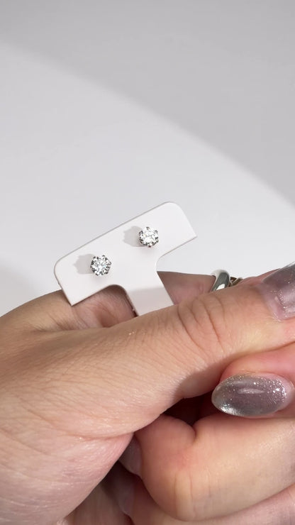 TACHIBANA｜PT 鉑金天然鑽石耳環｜0.528ct D Color VS2 六爪鑲嵌
