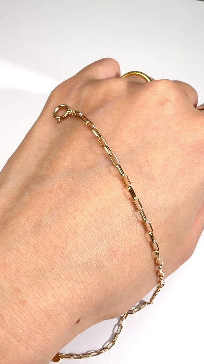 TACHIBANA｜18K 黃金長方鏈節手鍊｜K18 Paperclip Link Bracelet