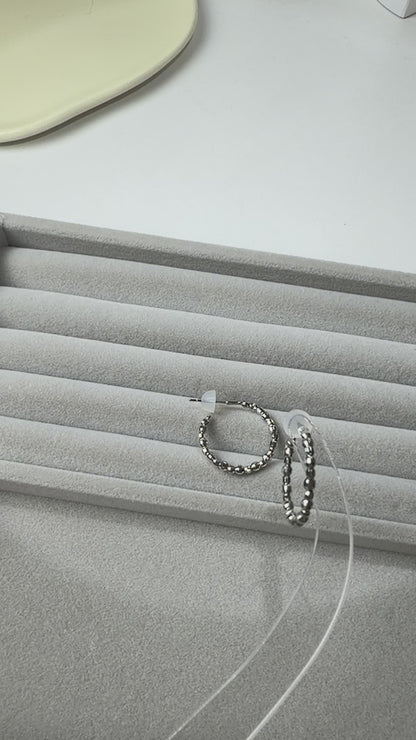 TACHIBANA｜切面珠飾圈耳環｜Faceted Bead Hoop Earrings