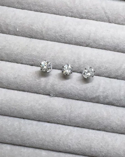 TACHIBANA｜PT天然鑽石耳釘｜1.2ct・1.3ct・1.4ct｜Classic Diamond Stud Earrings
